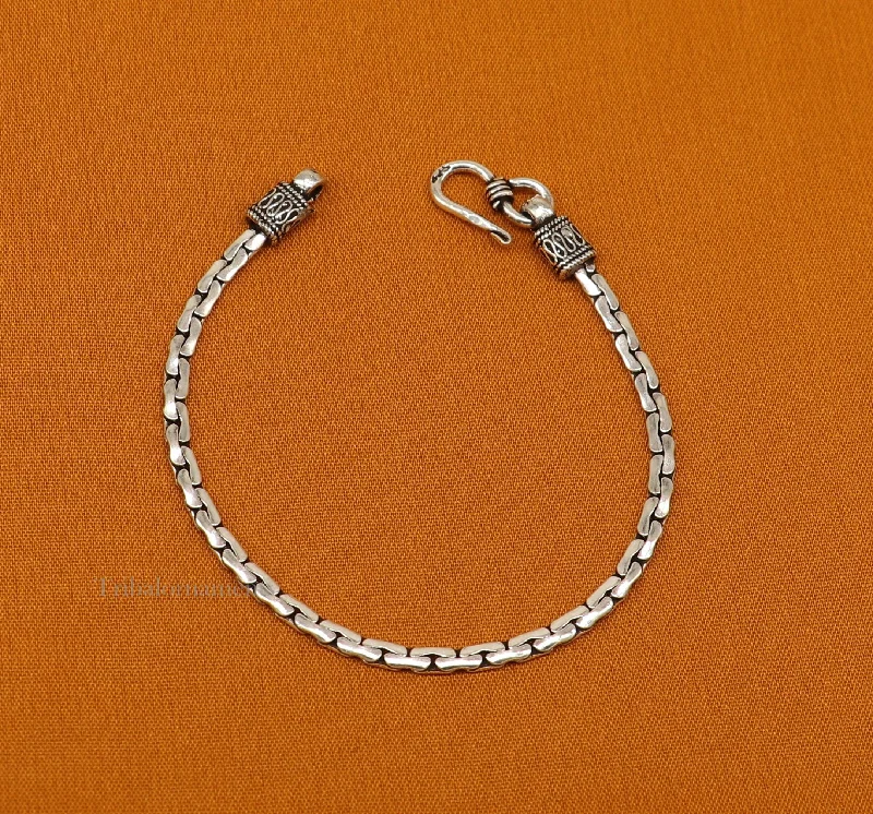 925 sterling silver 6.5 inches customized vintage design girl's jewelry bracelet from india, best light weight gift from india nsbr353