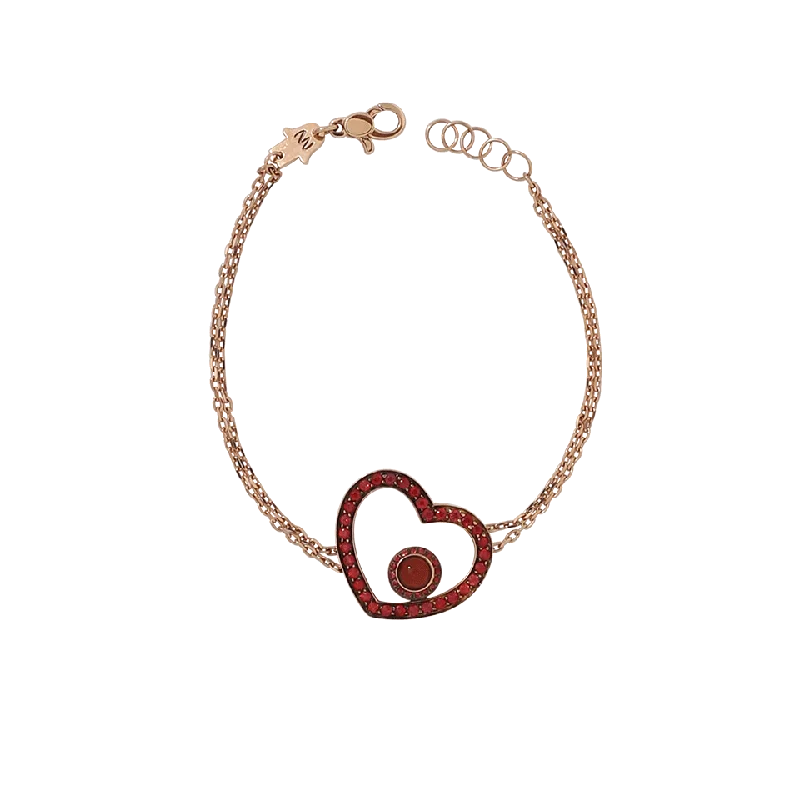 Amore Red Sapphire Heart Bracelet