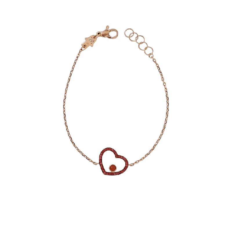 Amore Red Sapphire Mini Heart Bracelet