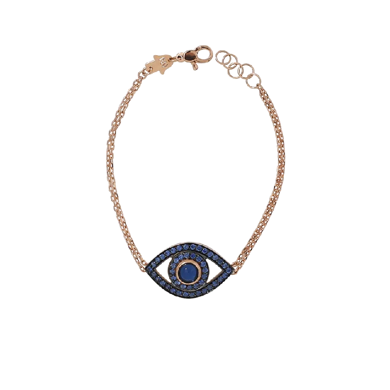 Blue Sapphire And Onyx Big Eye Bracelet