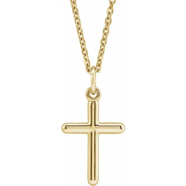 14K Yellow 20x10.4 mm Cross 18" Necklace