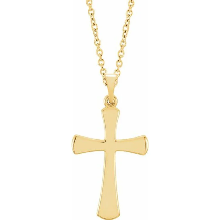 14K Yellow 21x14 mm Cross 18" Necklace