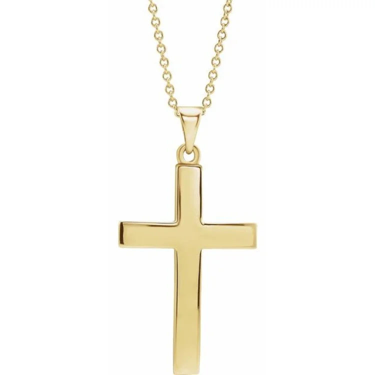 14K Yellow Cross 18" Necklace