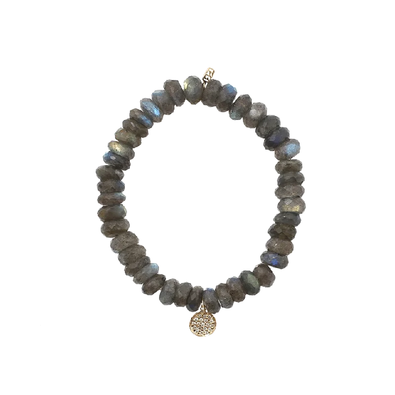 Diamond Disc Labradorite Beaded Bracelet