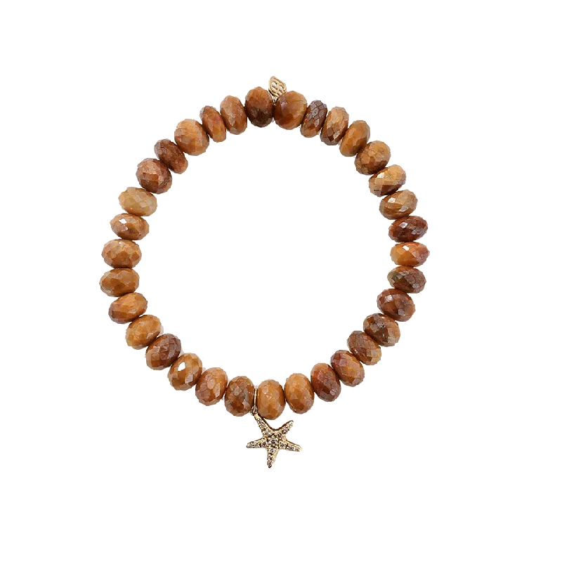 Diamond Starfish Tiger Eye Beaded Bracelet