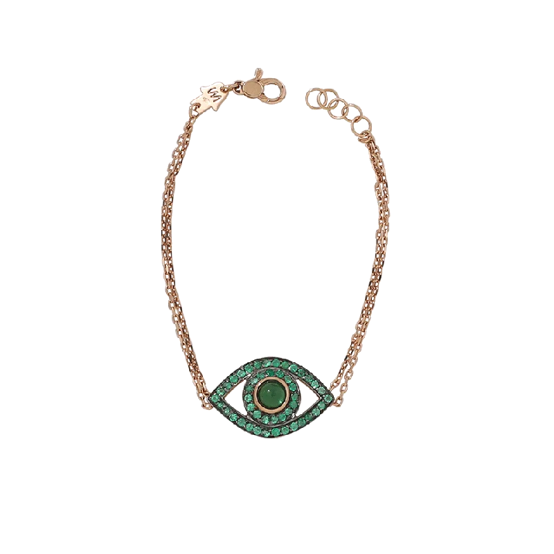 Emerald And Onyx Big Eye Bracelet