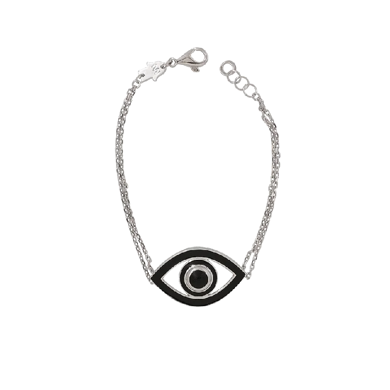 Fortuna Big Eye Black Enamel Bracelet