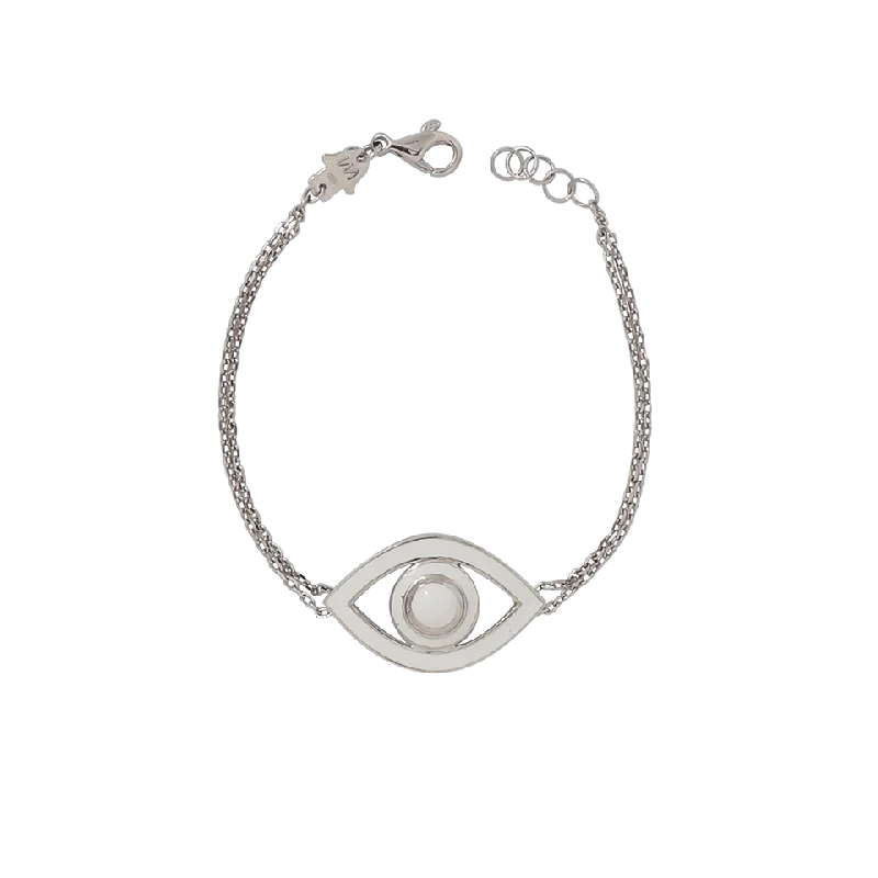 Fortuna Big Eye White Enamel Bracelet