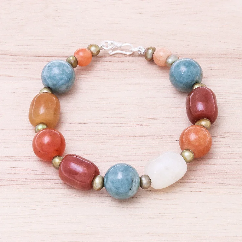 Love and Mercy Multi-Gemstone Beaded Bracelet from Thailand