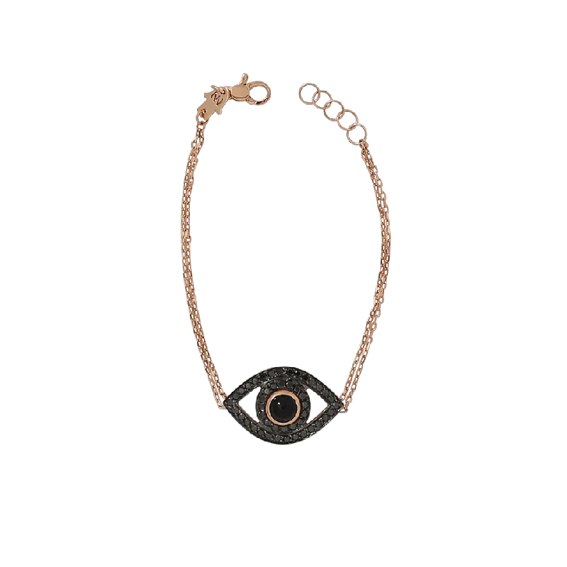 Onyx And Black Diamond Big Eye Bracelet