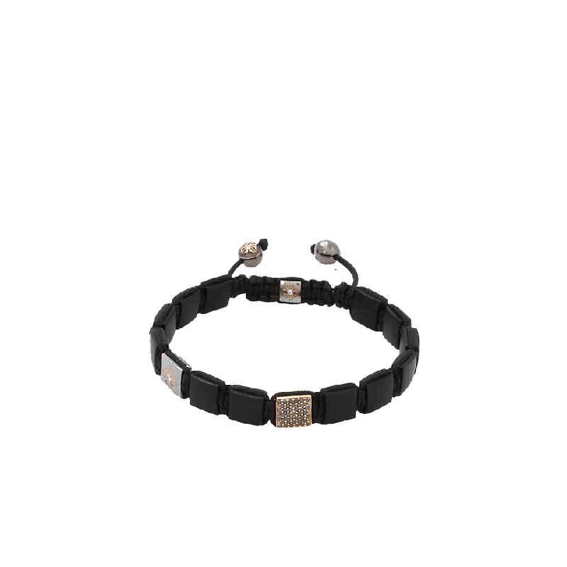 Onyx And Diamond Lock Bracelet