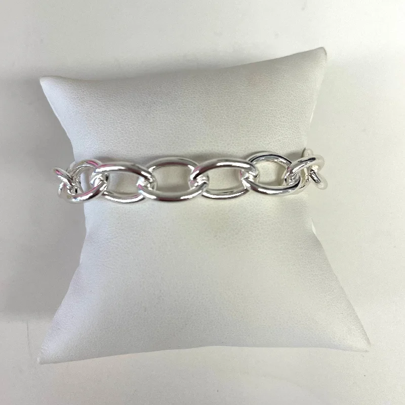 Silver/Oval Link