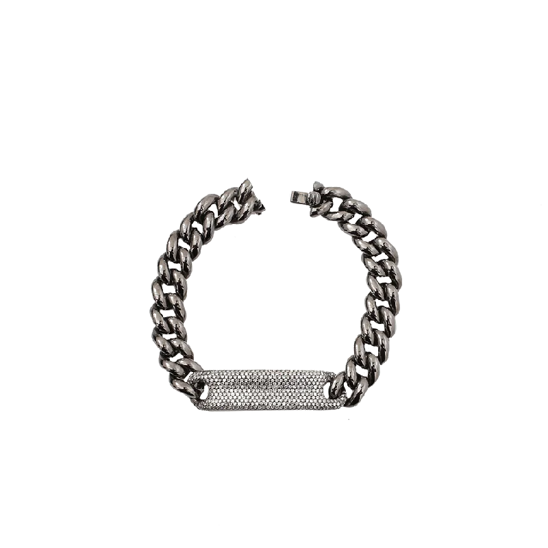 Pave Diamond Link ID Bracelet