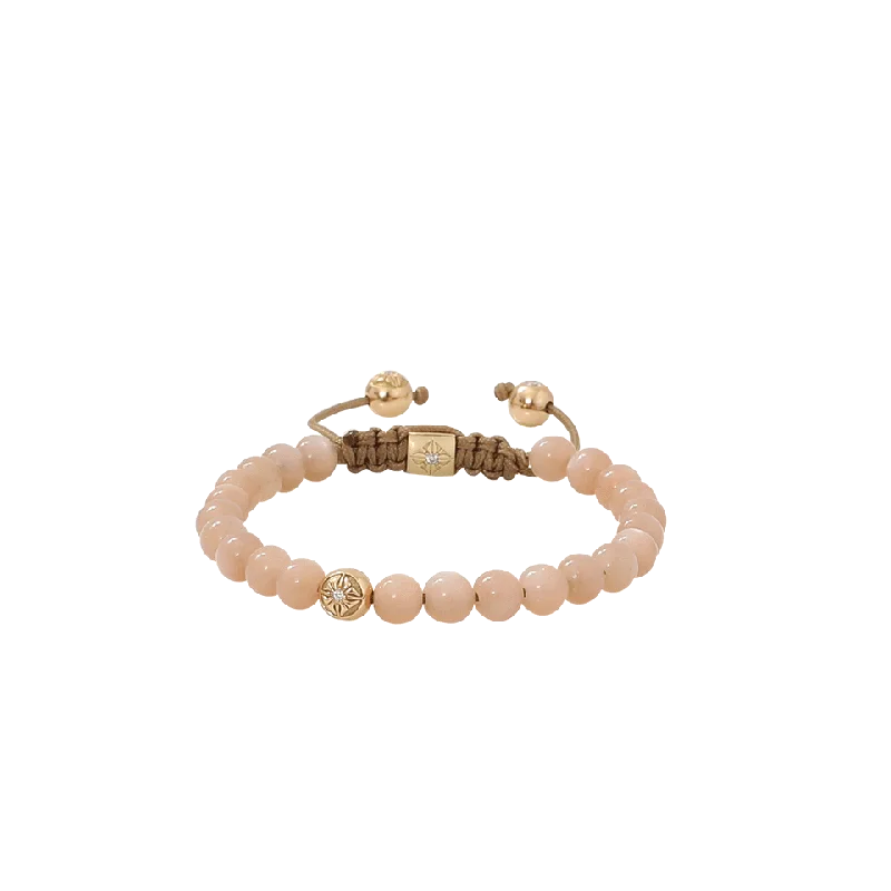 Peach Moonstone Beaded Bracelet