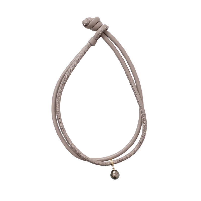 Pearl Leather Wrap Bracelet/Choker