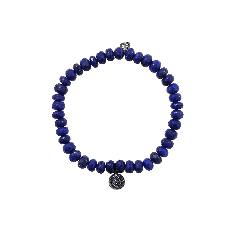 Sapphire Disc Lapis Beaded Bracelet