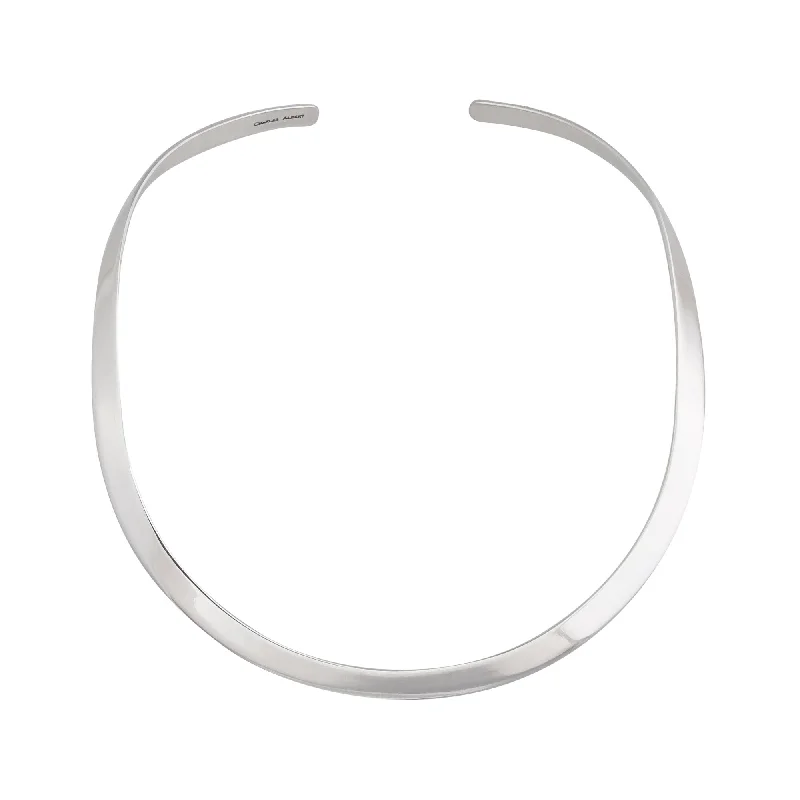 Silver Plated Thick Open Round Neckwire