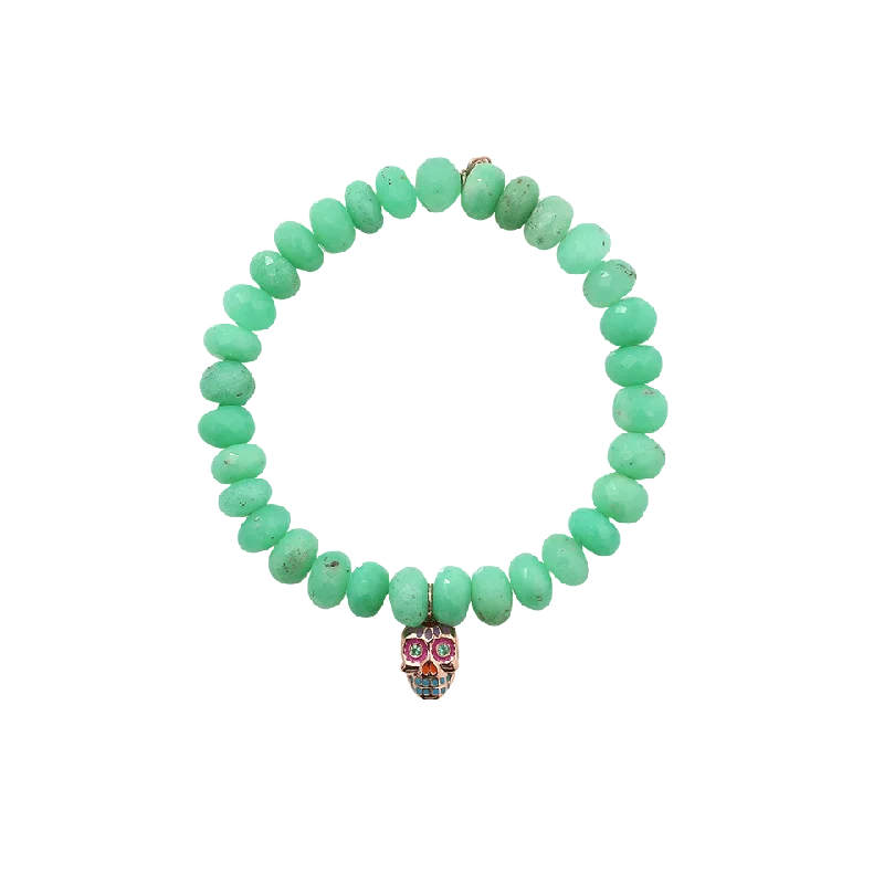 Skull Chrysoprase Beaded Bracelet