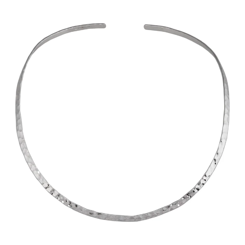 Sterling Silver Round Neckwire - Hammered