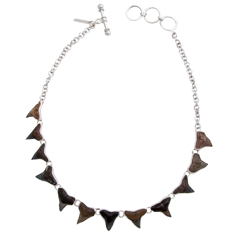 Sterling Silver Shark Teeth Necklace