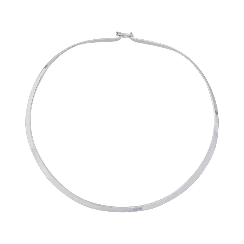 Sterling Silver Thin Round Neckwire with Clasp