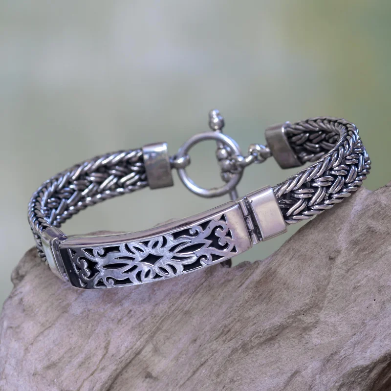 Taksu Bali Unique Sterling Silver 925 Pendant Bracelet from Indonesia