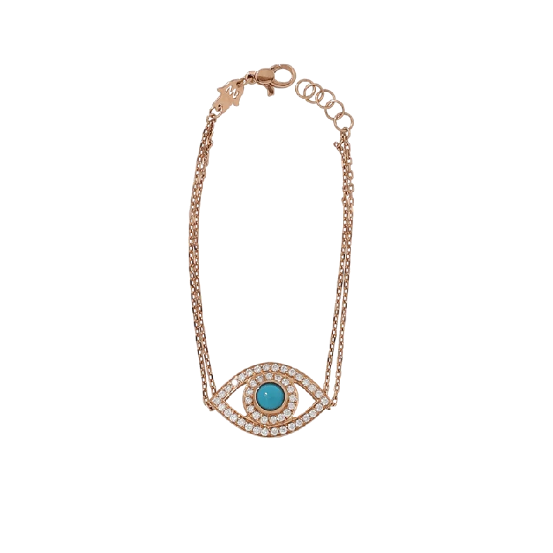 Turquoise And Diamond Big Eye Bracelet