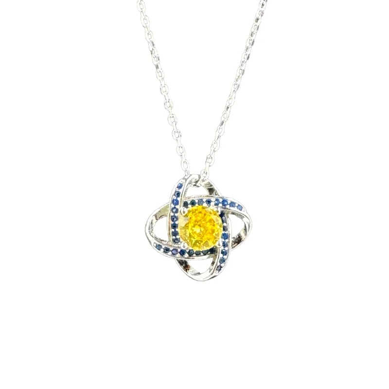 Yara Sterling Silver Necklace Blue and Yellow